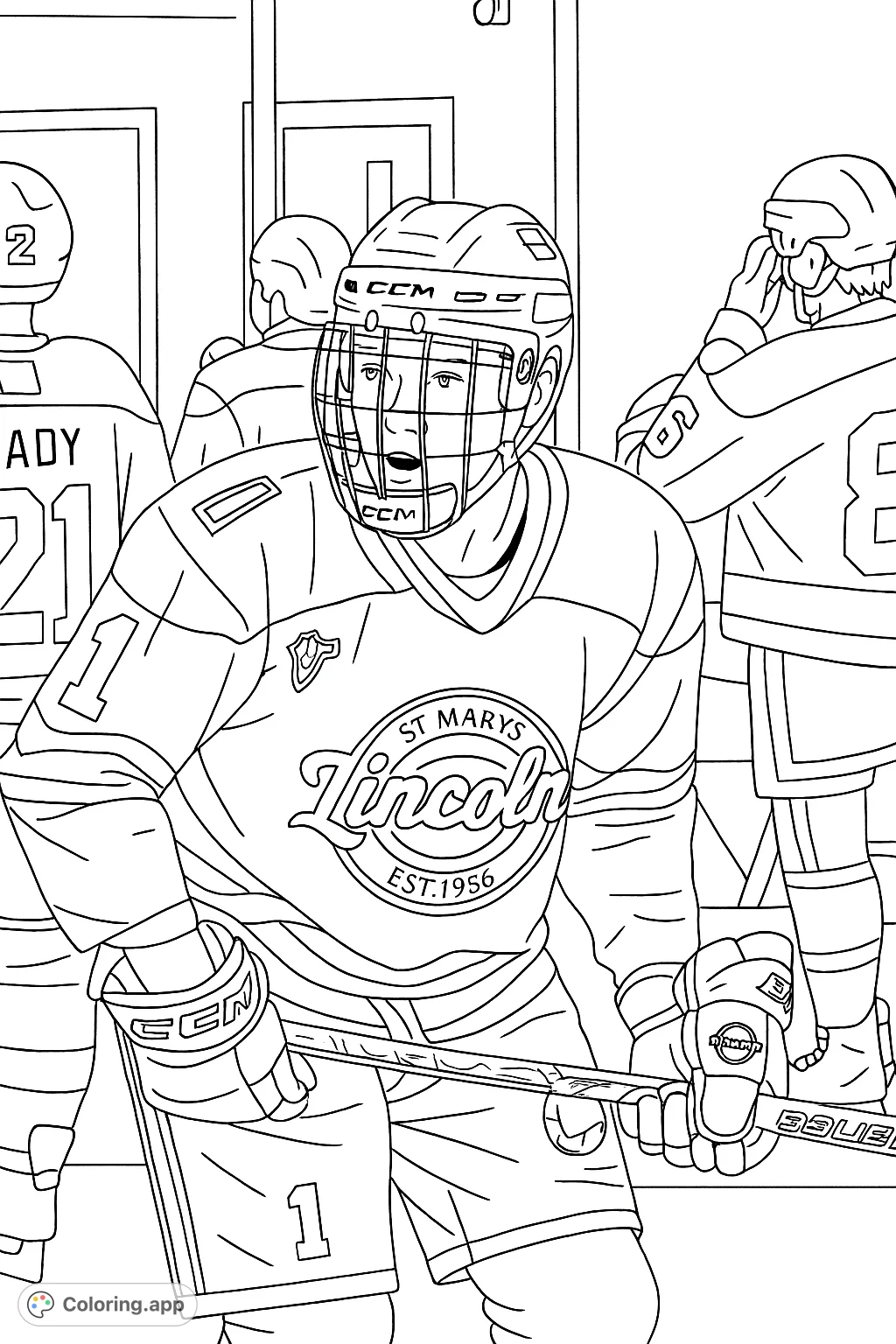 A determined hockey player in full gear on the ice, ready for action. Perfect for sports enthusiasts and aspiring athletes.