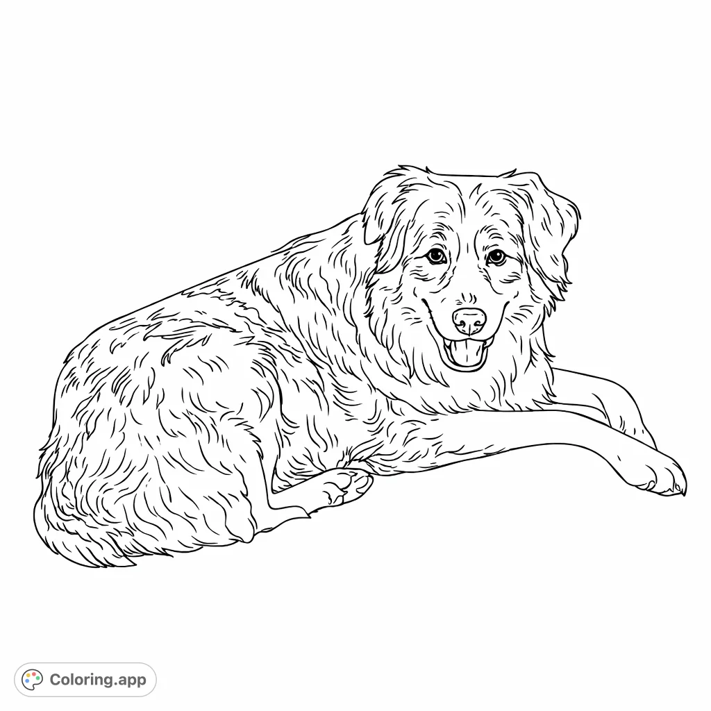 Color a charming, relaxed companion dog with a distinct patterned coat. Perfect for pet lovers and animal enthusiasts seeking a delightful coloring experience.