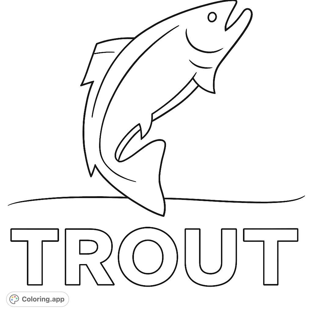 A dynamic trout leaps from the water, ready for a splash of color. Perfect for nature lovers and aspiring anglers.