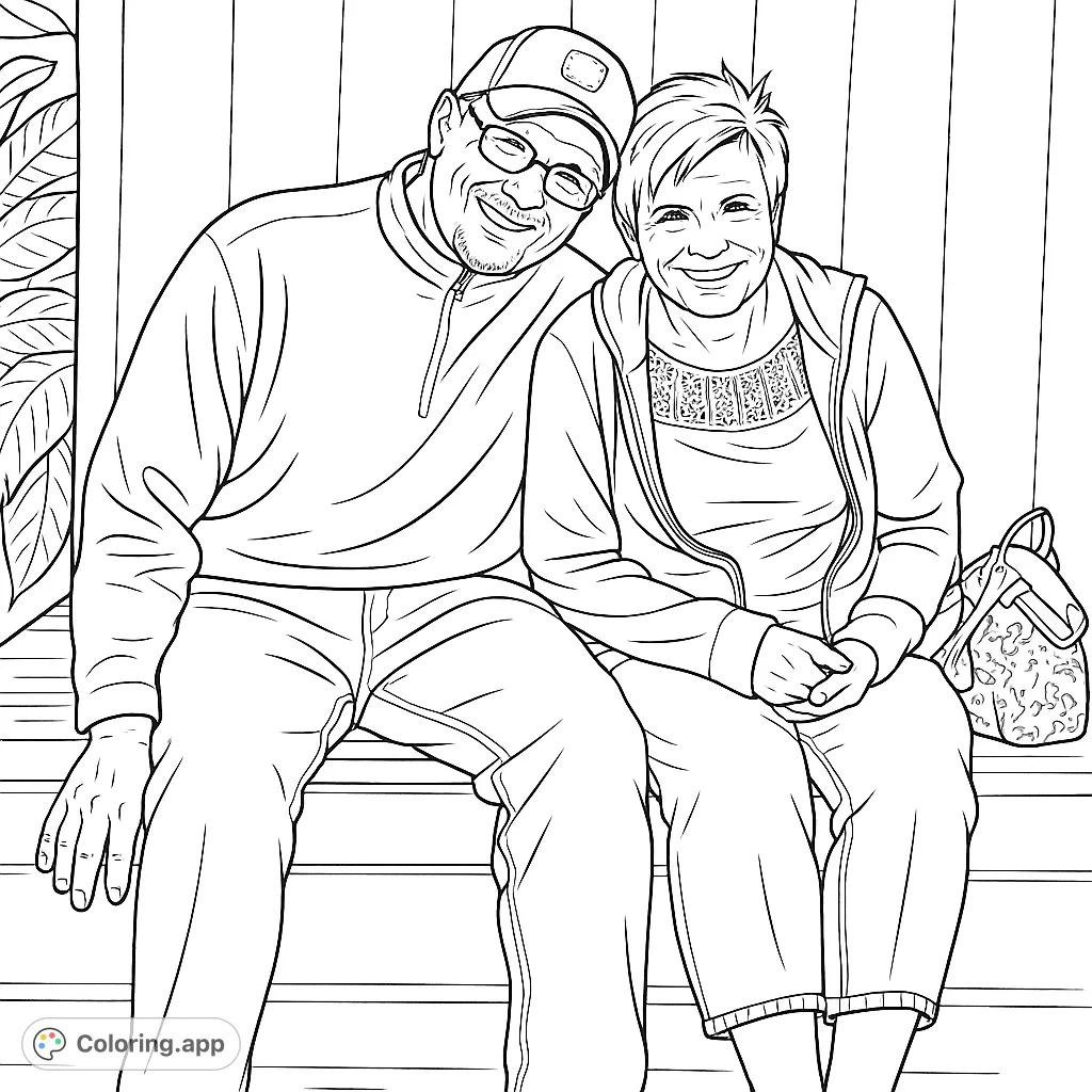 Capture a moment of joy with this happy couple coloring page. Perfect for celebrating relationships and adding your personal touch to their expressions.