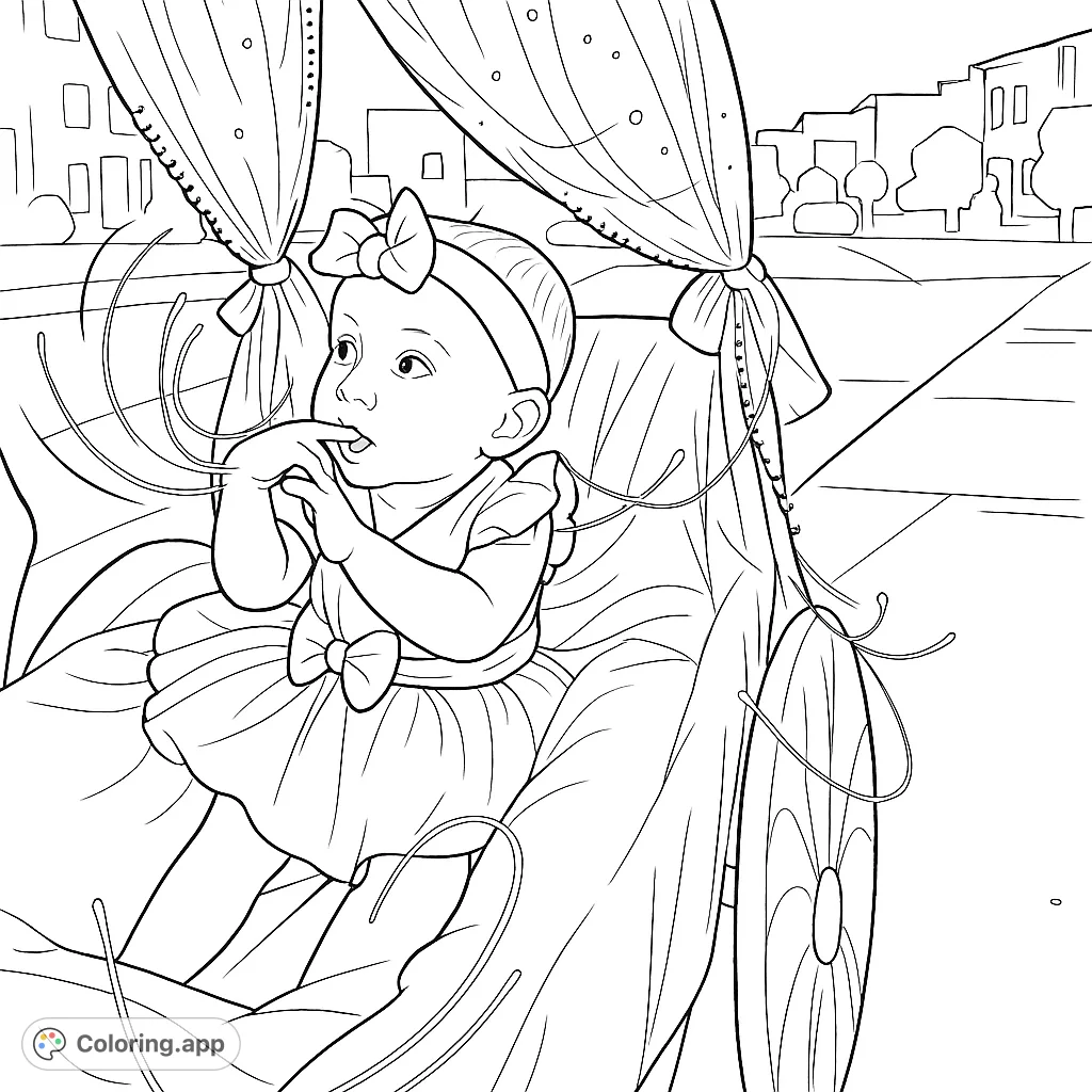 Baby Floating Coloring Baby's Enchanted Float Ride - Coloring.app