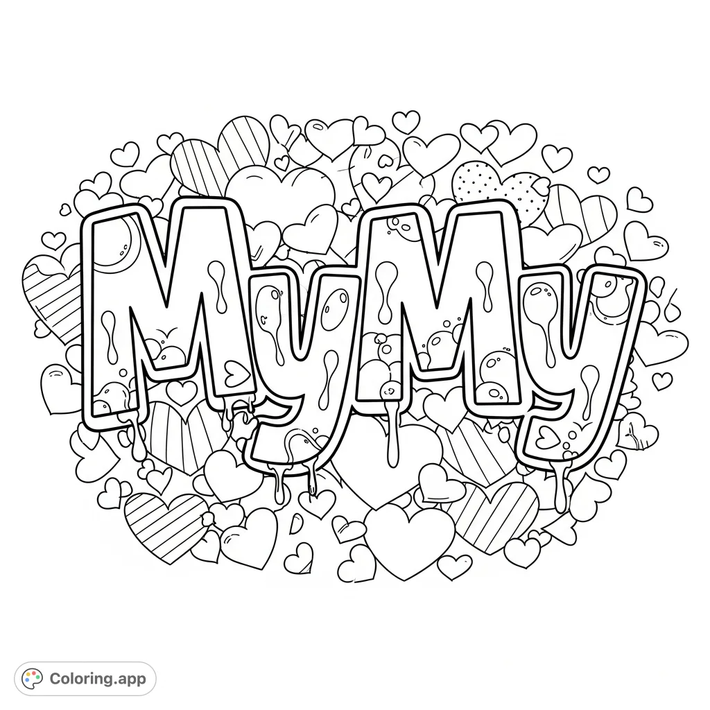 MyMy Graffiti Hearts - Coloring.app