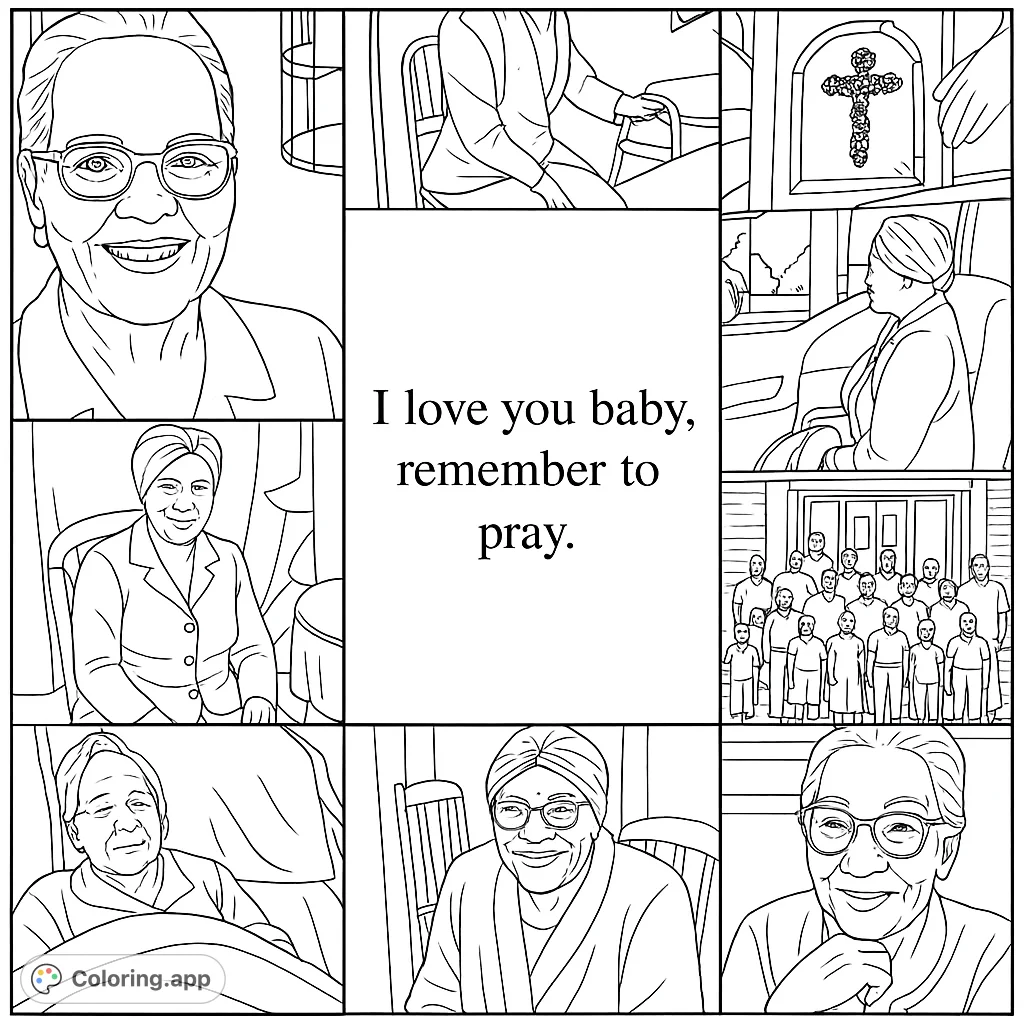 A heartfelt collage of family photos and a central message, perfect for personalizing with your own colors and memories.