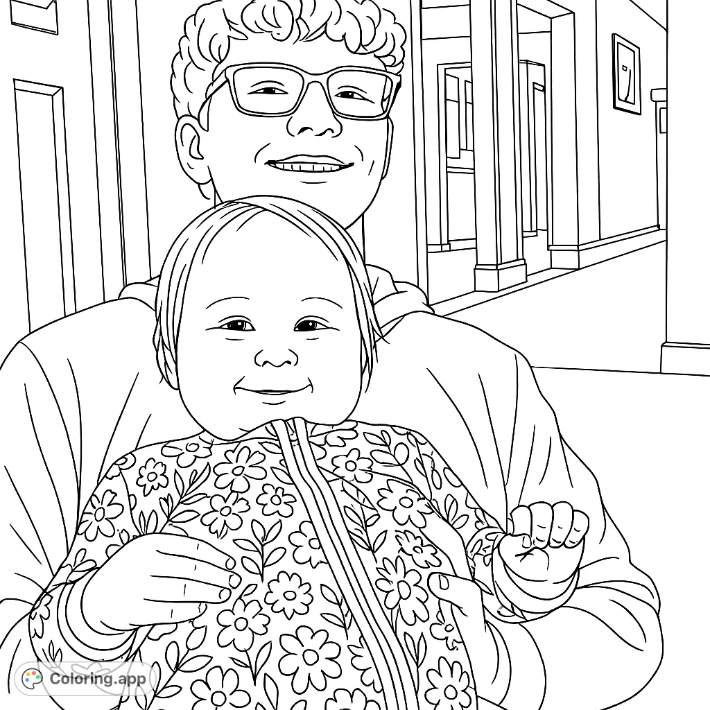 Capture the heartwarming bond between a young man and a smiling baby in this delightful family scene. Perfect for celebrating sibling love and tender moments.