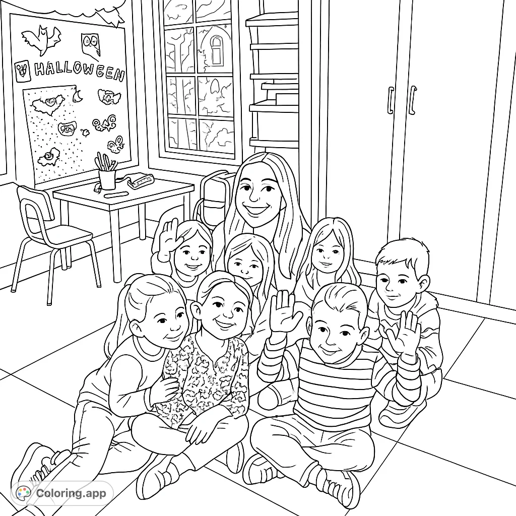 Classroom Community Colouring In Classroom Fun with Friends - Coloring.app