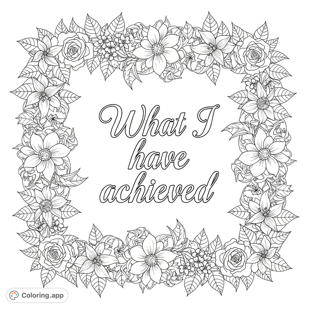 " Perfect for celebrating milestones and personal growth with intricate flowers and leaves.