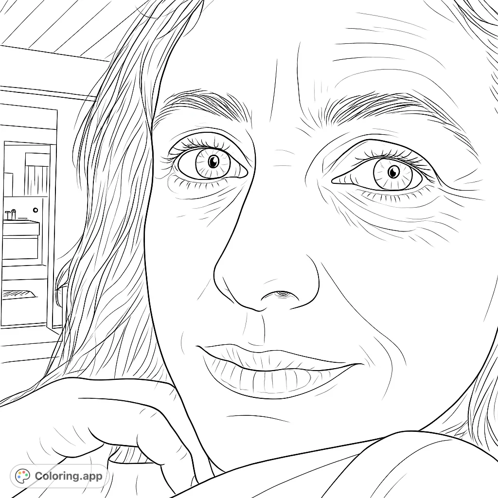 Woman s Reflective Portrait Coloring app woman-s-reflective-portrait-coloring-app