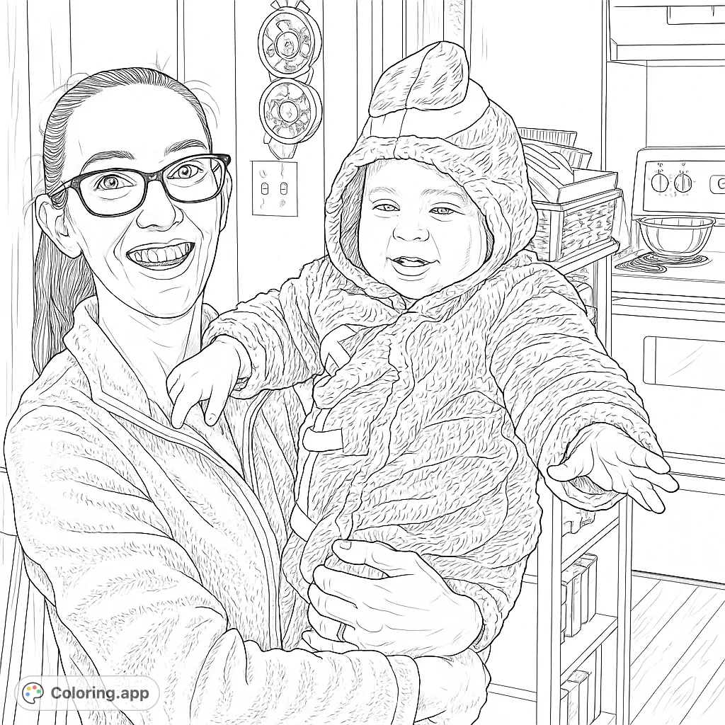 An adult holds a cheerful baby dressed in an adorable football costume, captured in a heartwarming moment. Perfect for sports fans and family memories.