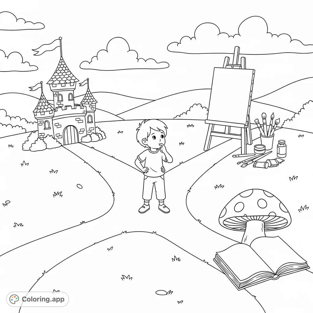 Life Paths Coloring Child's Crossroads of Dreams - Coloring.app