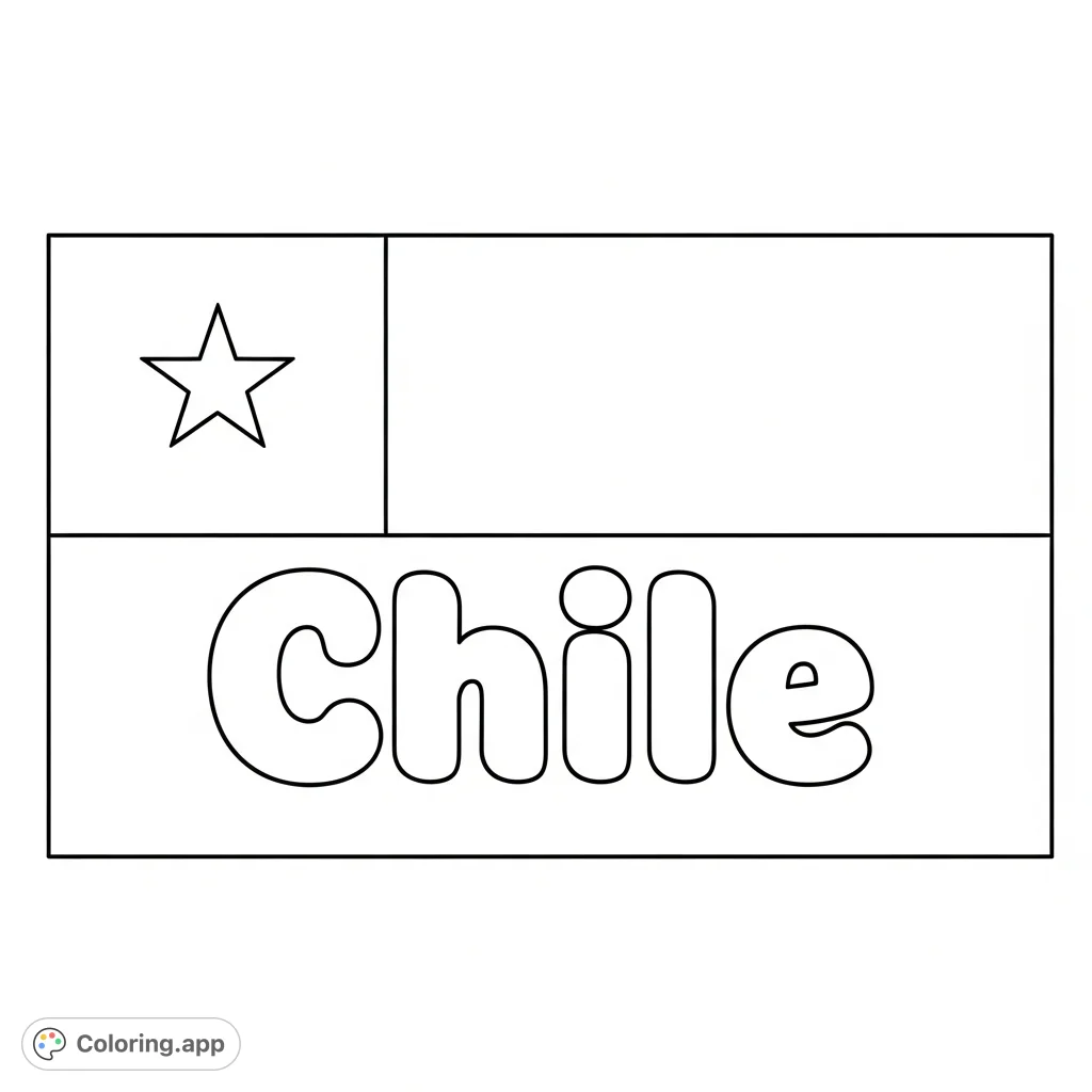 Chilean Flag Bubble Letters - Coloring.app