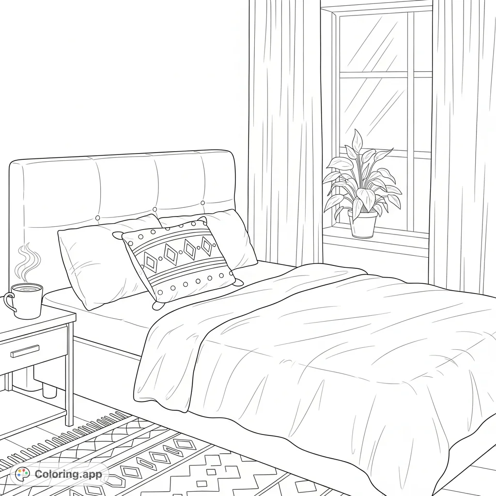 Cozy Aesthetic Room Retreat - Coloring.app