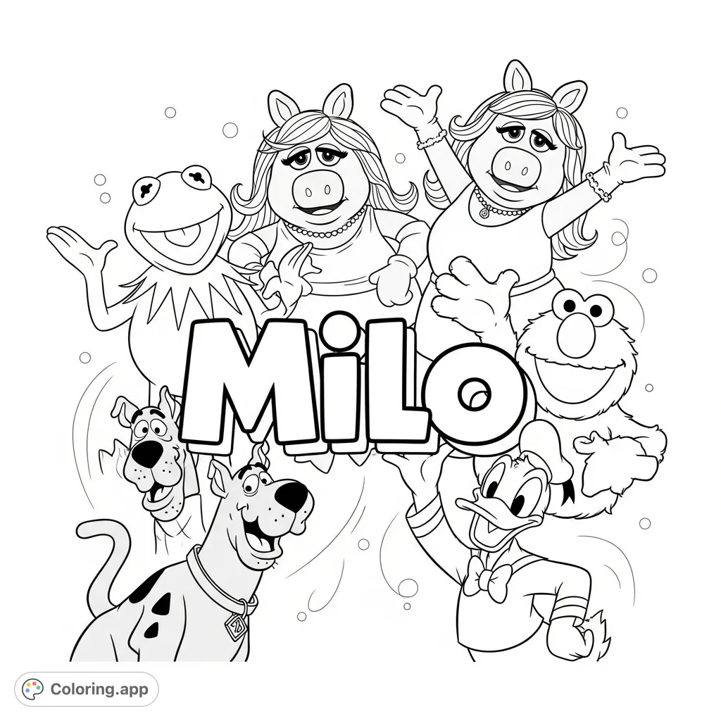 Milo and Beloved Cartoon Friends Coloring app