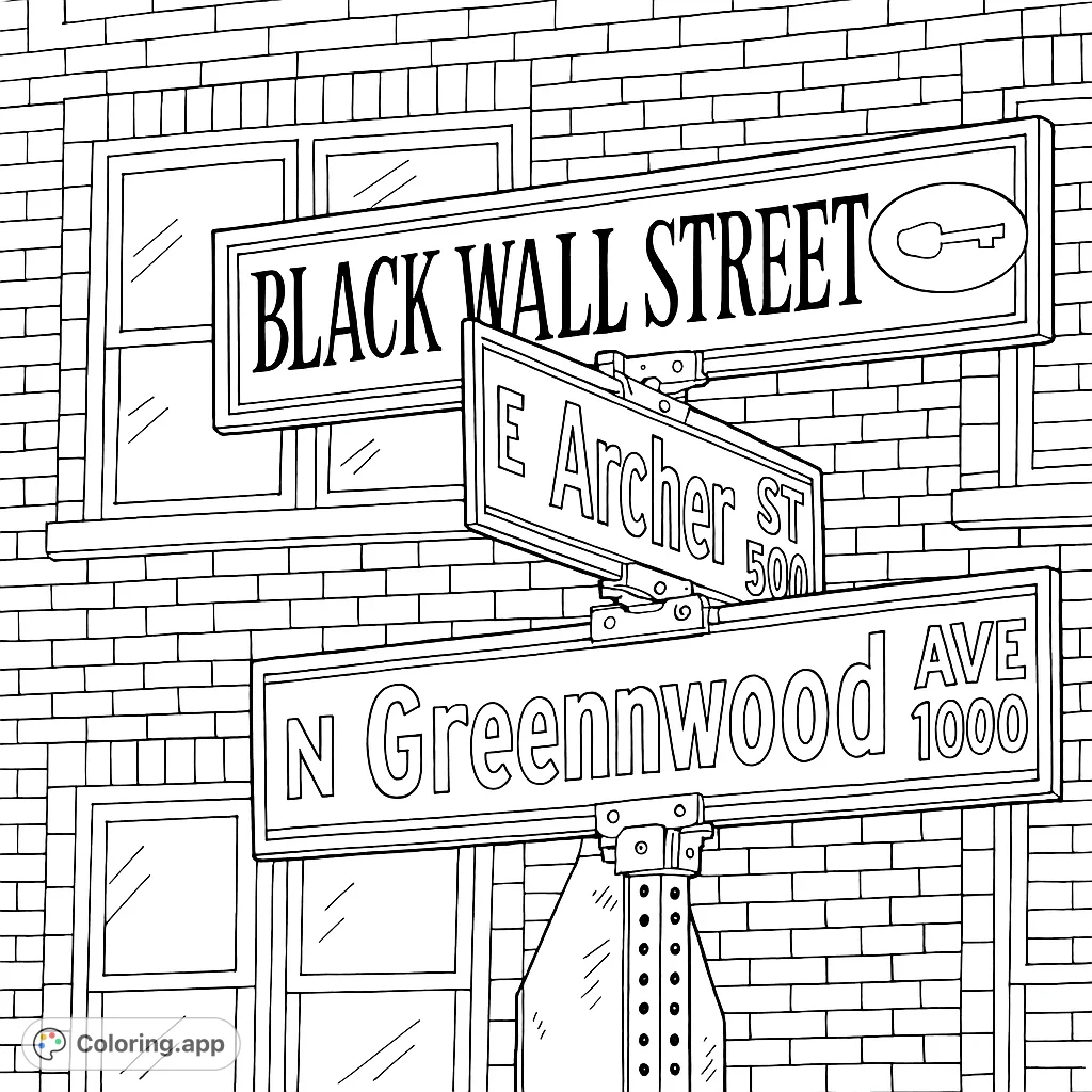 Tulsa Color Book Historic Tulsa Street Signs - Coloring.app
