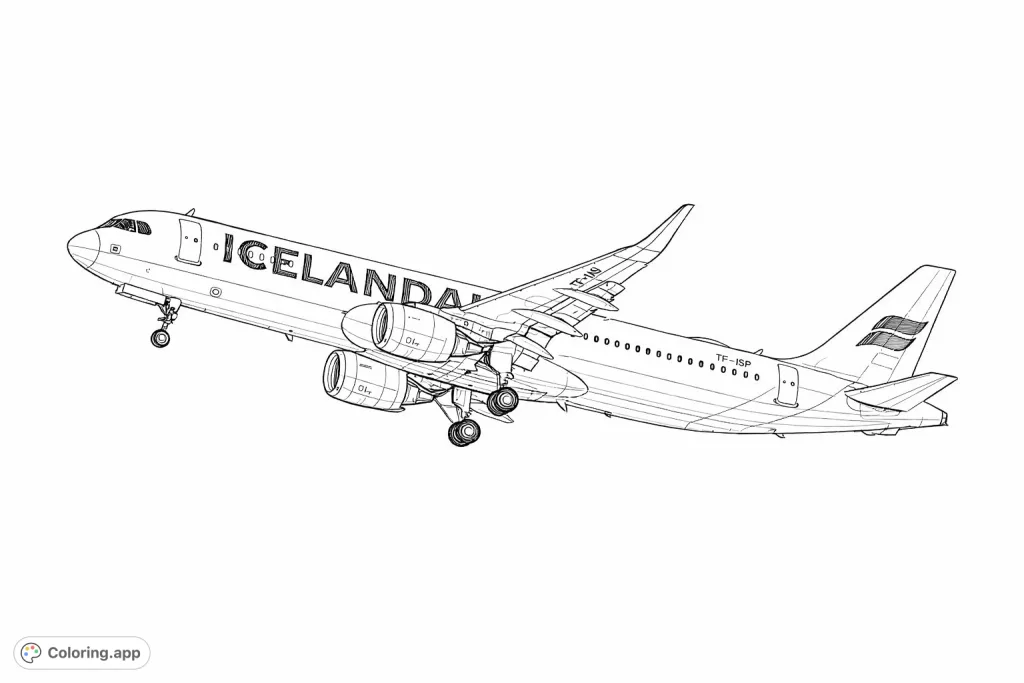 Capture the thrill of flight with this detailed jet airplane coloring page. Perfect for aviation enthusiasts of all ages!