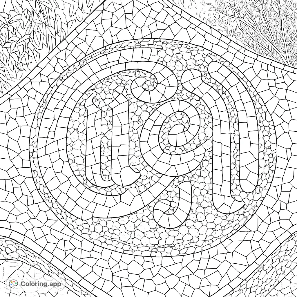 Intricate Mosaic Emblem - Coloring.app
