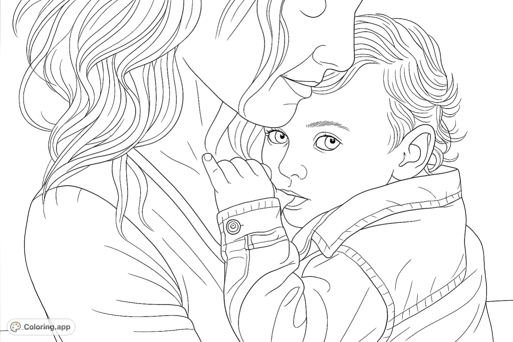Capture a tender moment between a mother and her child. This heartwarming mother and child coloring page offers a chance to explore emotional connection.