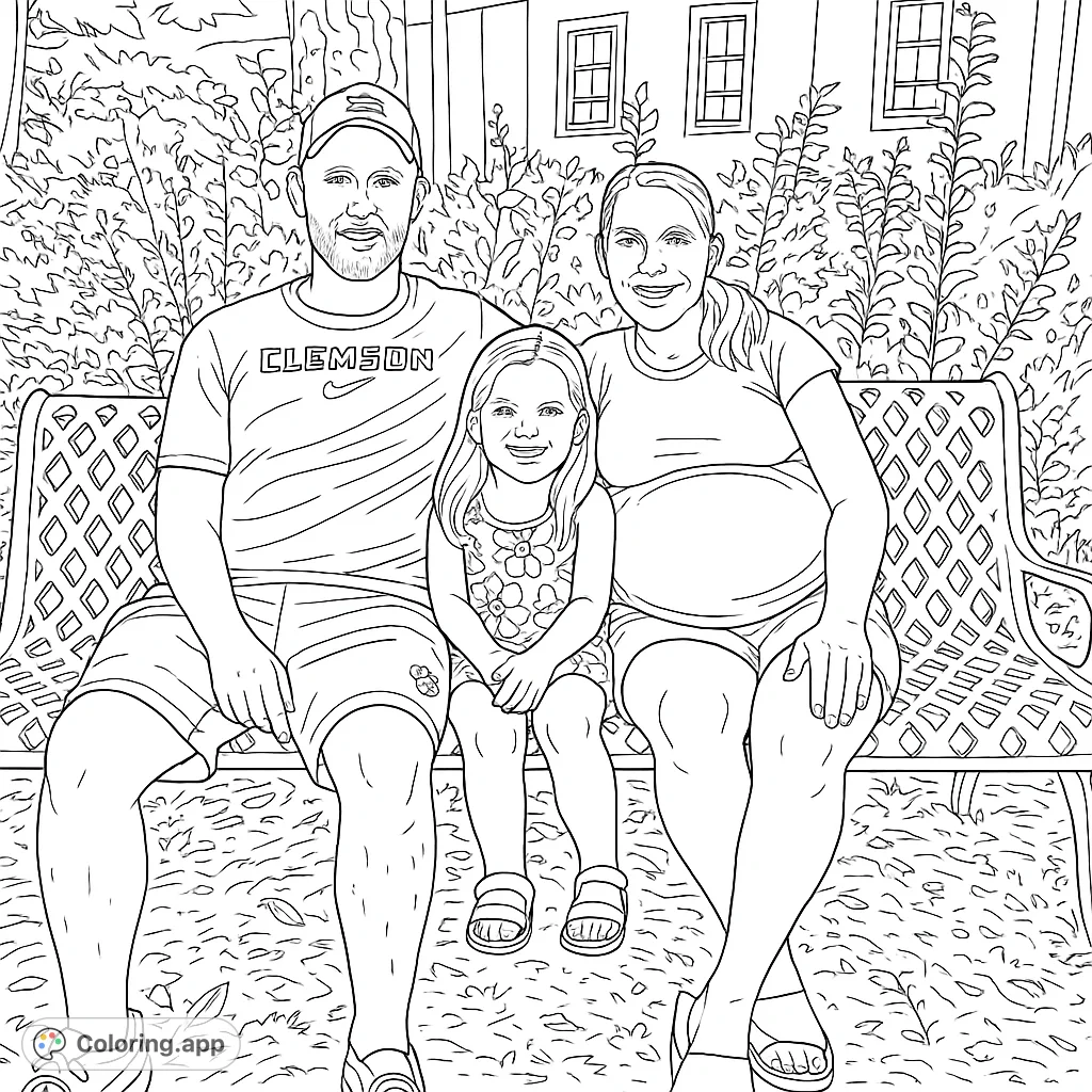 Capture a heartwarming family moment with a man, a pregnant woman, and their child on a park bench. Perfect for celebrating family bonds and creativity.