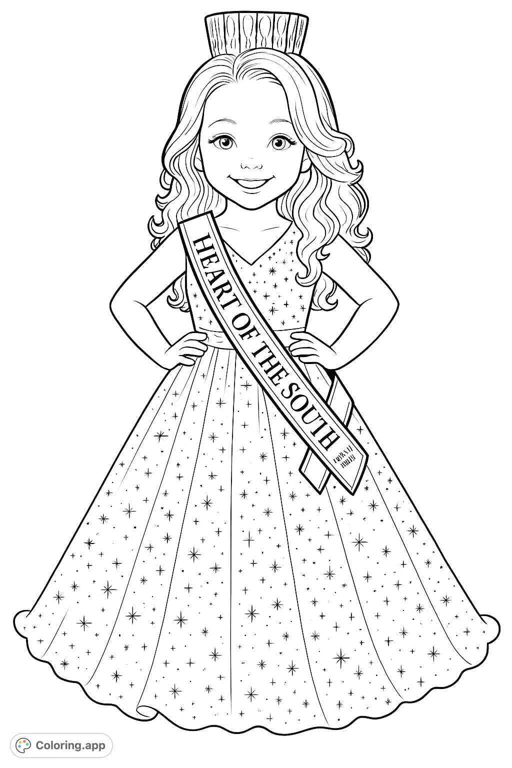A charming little girl in a grand gown and sparkling crown, perfect for inspiring dreams of regality and creative expression.