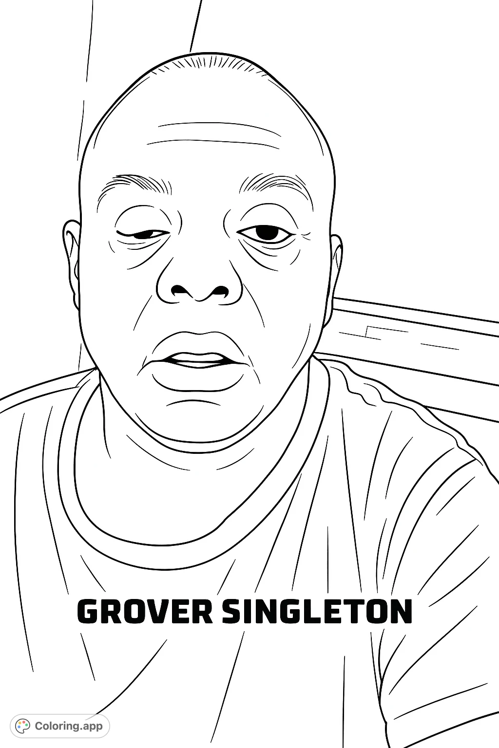 Capture the detailed features of a modern portrait. This engaging coloring page offers a realistic depiction, perfect for practicing shading and facial anatomy.