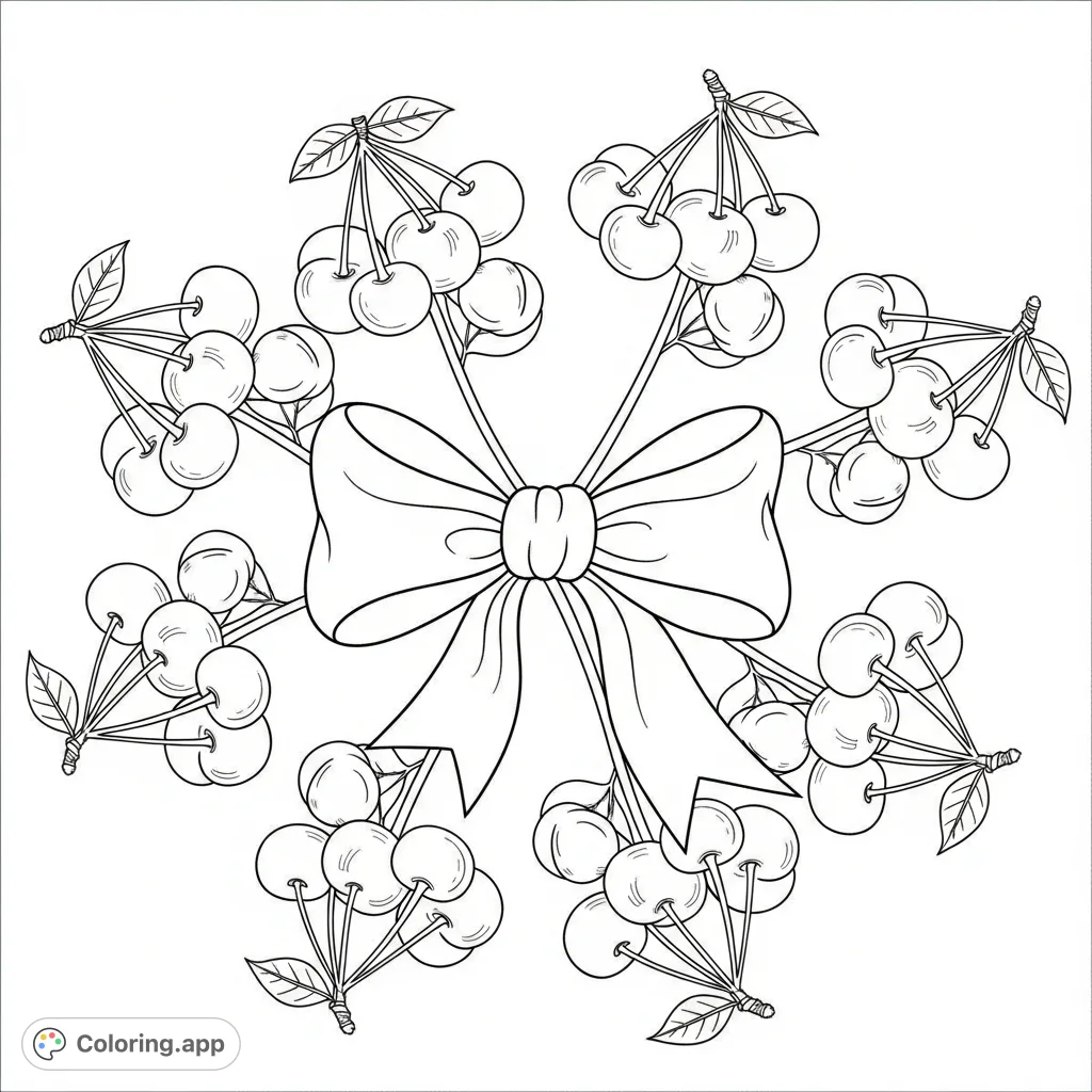 Bow And Cherry Delight Coloring app bow-and-cherry-delight-coloring-app