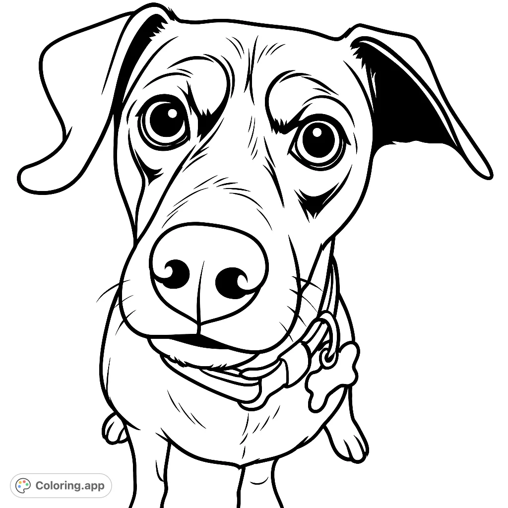 A charming dog portrait featuring expressive eyes, floppy ears, and unique facial markings. Perfect for pet lovers of all ages.