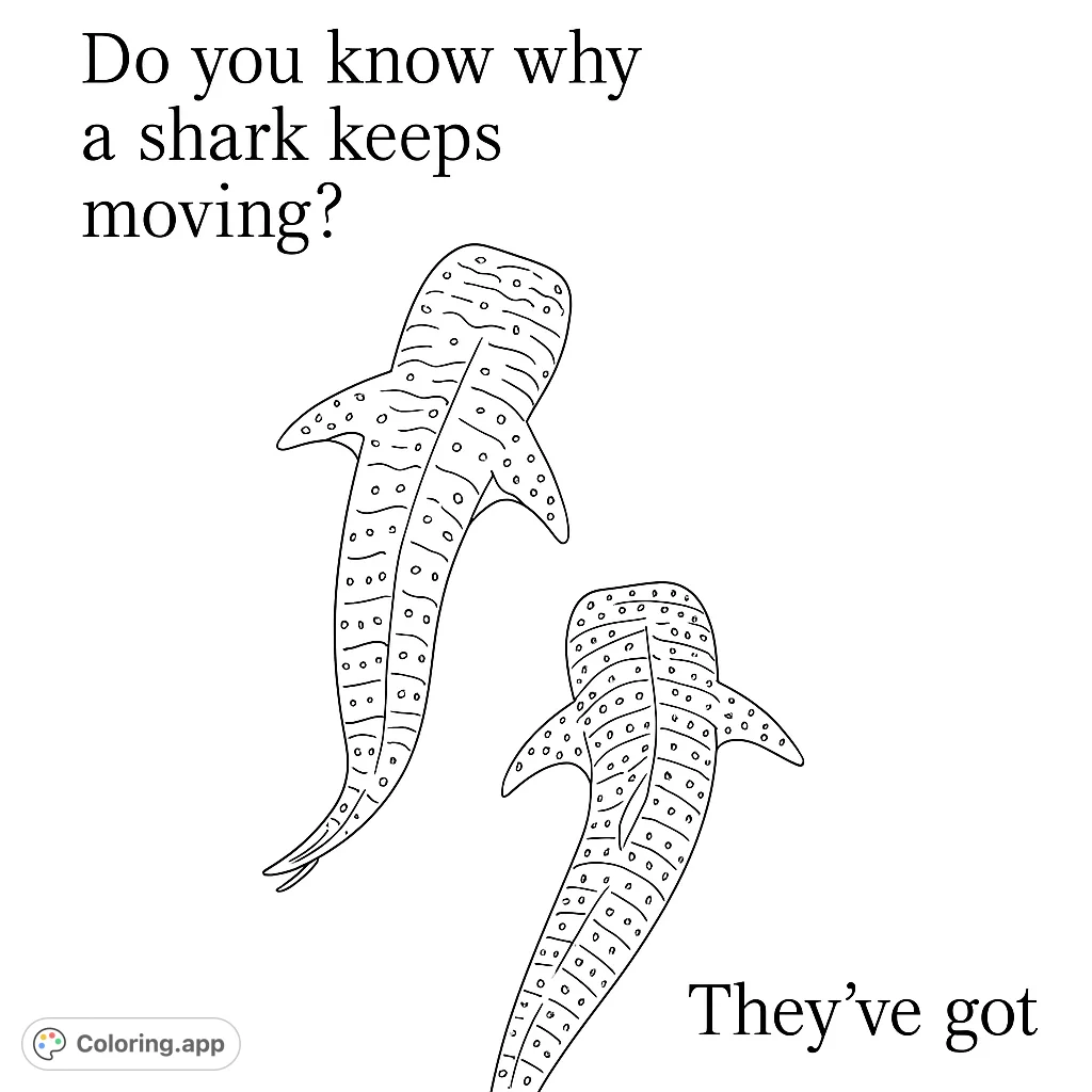 Dive into the deep with this whale shark coloring page featuring two majestic spotted giants swimming peacefully in expansive waters. An ocean adventure!