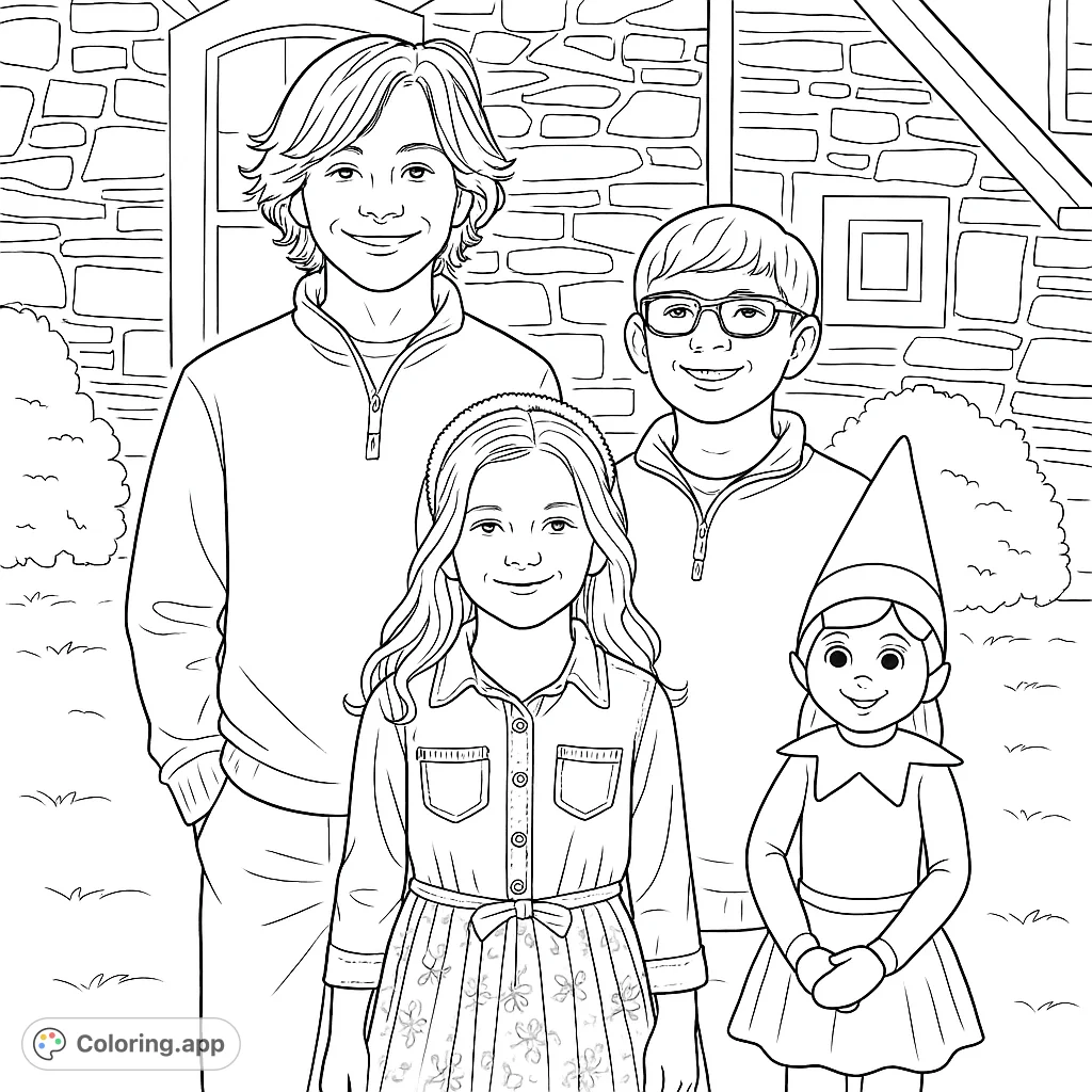 Capture the magic of family and holidays with this unique elf on the shelf coloring page, perfect for festive creativity and connection.
