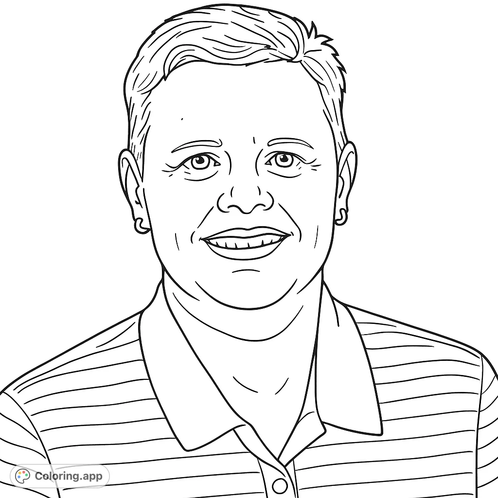 A friendly portrait of a woman with short hair and a warm smile, featuring a collared shirt with subtle texture. Perfect for personalizing with your creative touch.