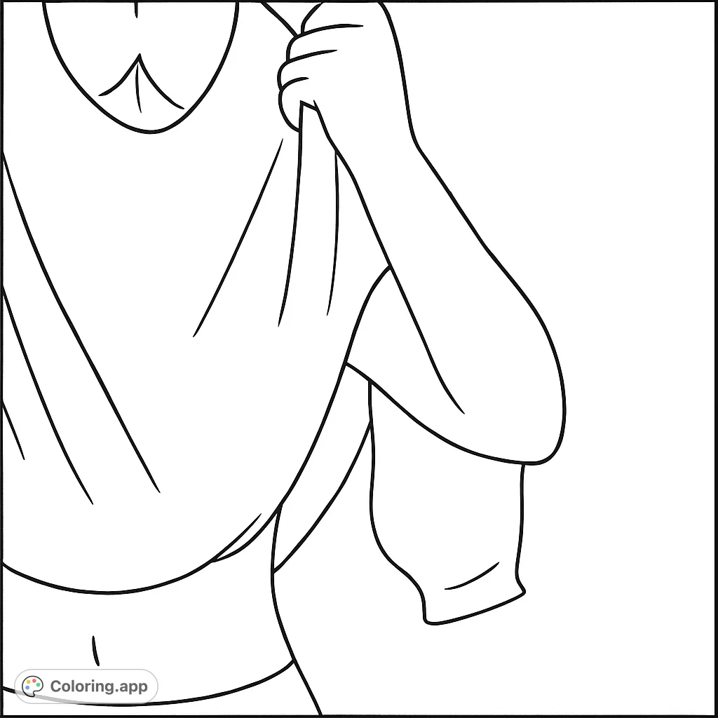 Capture a stylish moment of dressing with this fashion-themed coloring page. Focus on fabric textures and personal expression in your creative process.