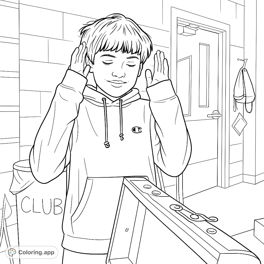 A whimsical scene featuring a young person with tiny hands on their sleeves, looking playfully at an open box. Fun and engaging for all ages!