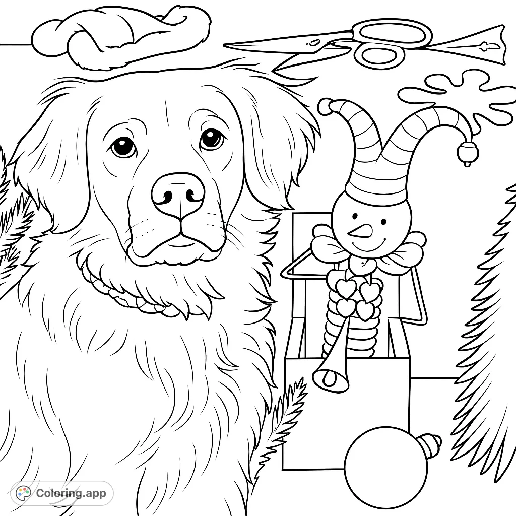 A heartwarming festive scene featuring a friendly Golden Retriever and a cheerful snowman, surrounded by holiday decorations. Perfect for spreading seasonal cheer.