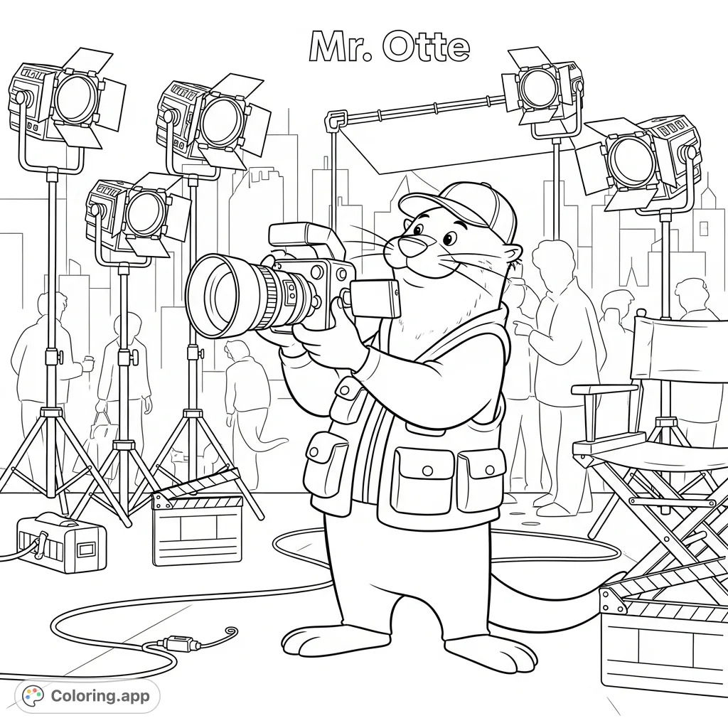 Join Mr. Otter behind the scenes on a bustling movie set!