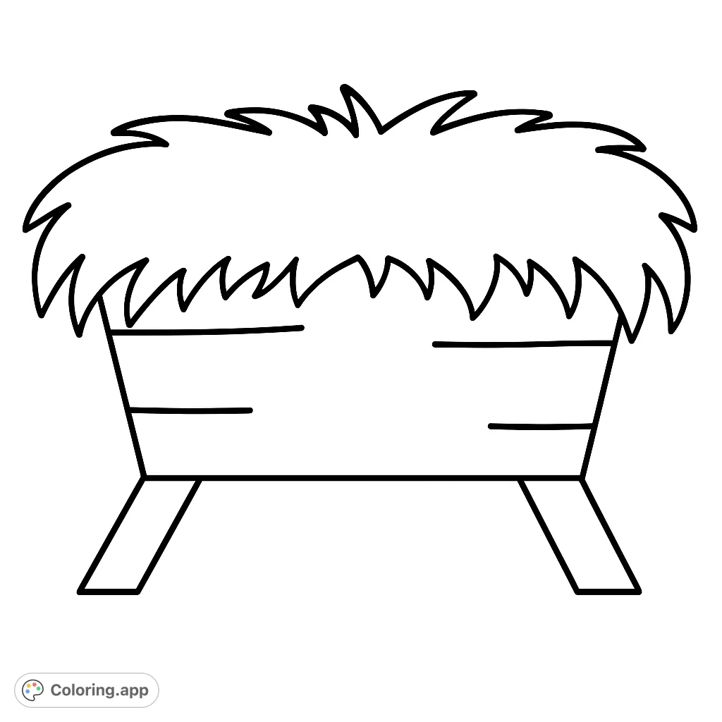 A classic manger scene with detailed hay, ready for your creative touch. Perfect for holiday spirit and peaceful reflection.