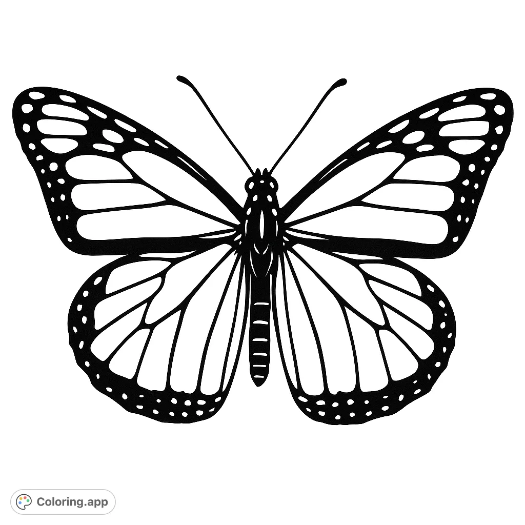 Discover the intricate beauty of this butterfly coloring page. Delicate wing patterns and elegant form provide a calming, creative escape.