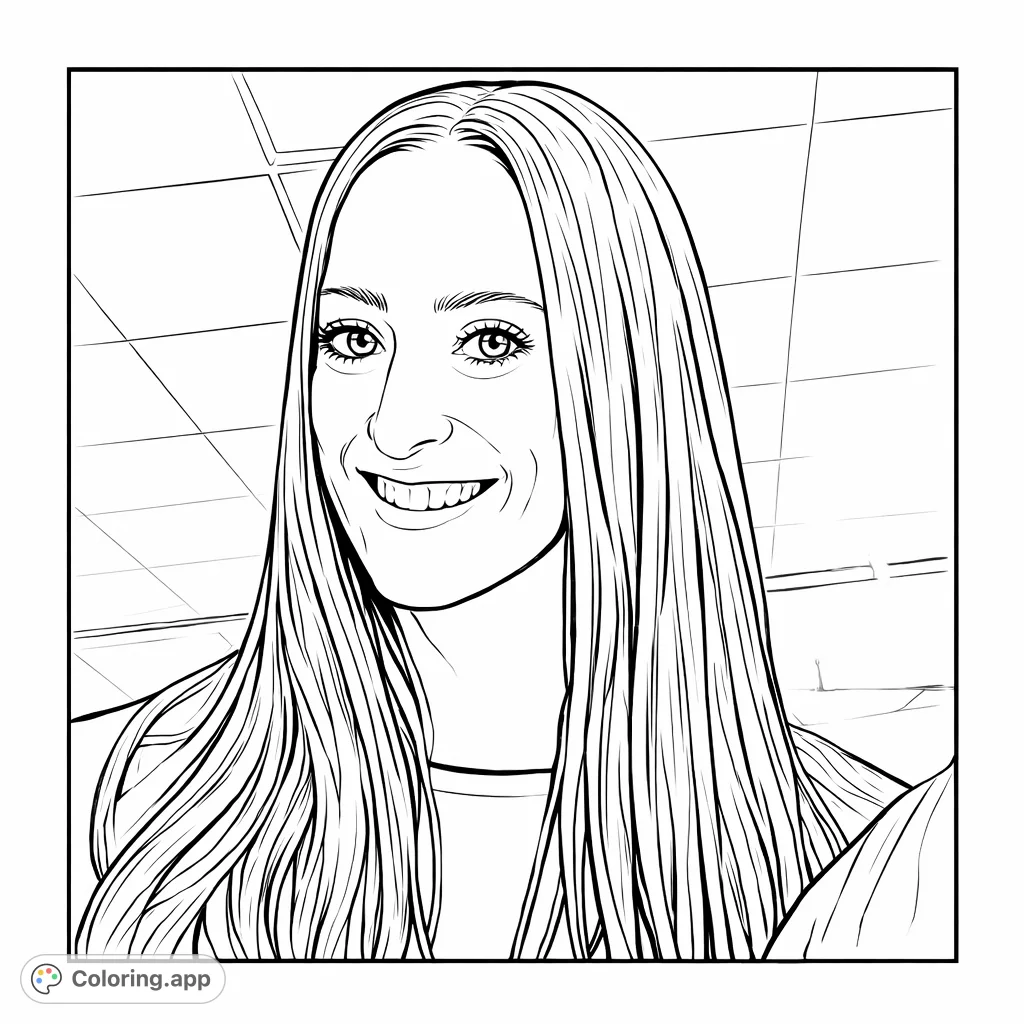 A beautiful smiling woman portrait coloring page, perfect for personalizing with your unique artistic touch. Relax and enjoy this free printable realistic portrait.