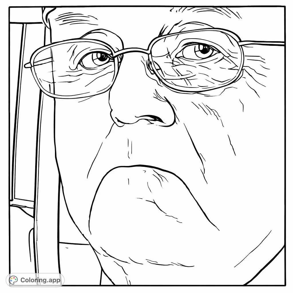 Capture the detailed portrait of an older man with glasses and a pensive expression, featuring facial lines and a soft, ambiguous background.