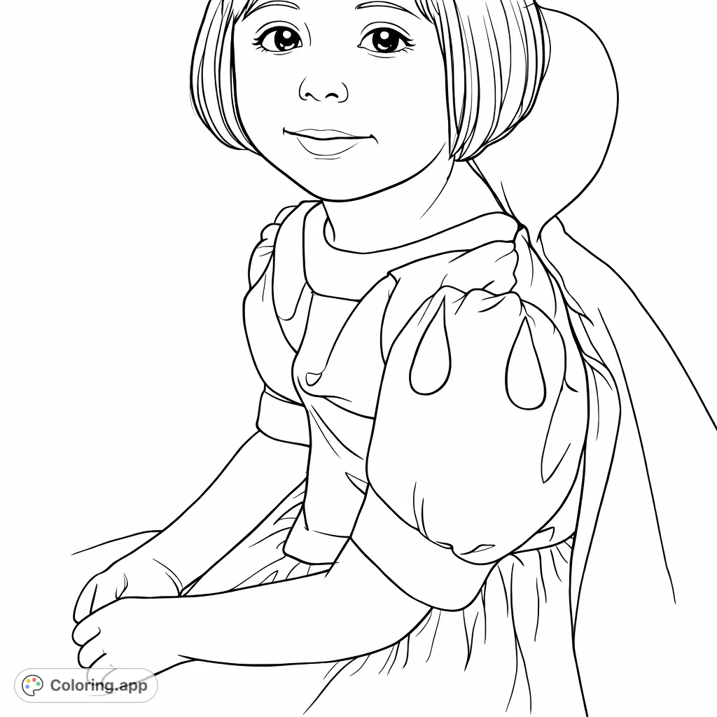 Capture the magic of a fairy tale with this charming little princess coloring page. Perfect for kids to color their dreams to life!