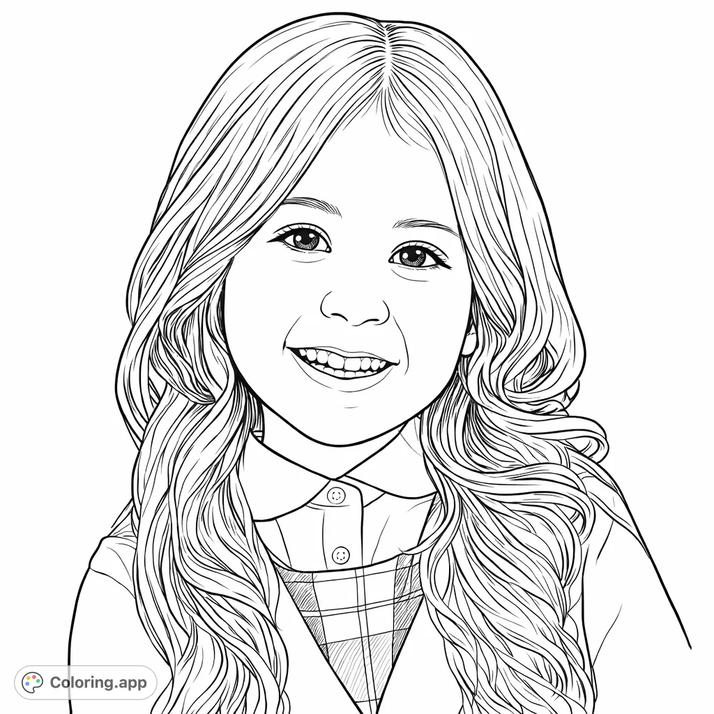 Capture the cheerful spirit of a young student with this delightful coloring page, perfect for expressing creativity and practicing detailed shading.