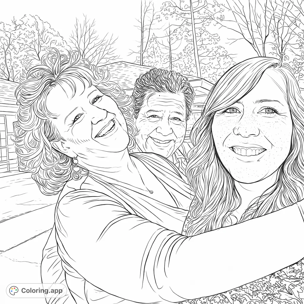 Capture the joy of connection with this group portrait featuring three smiling individuals. A heartwarming scene perfect for expressing affection and togetherness.