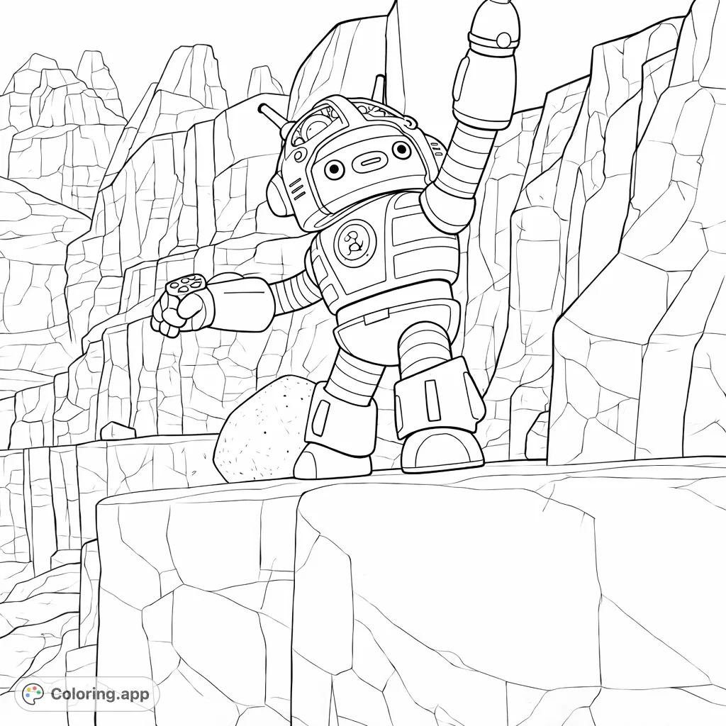 Dive into adventure with this underwater explorer character! Featuring a detailed suit and rocky seascape, it's a thrilling free printable coloring page for kids.