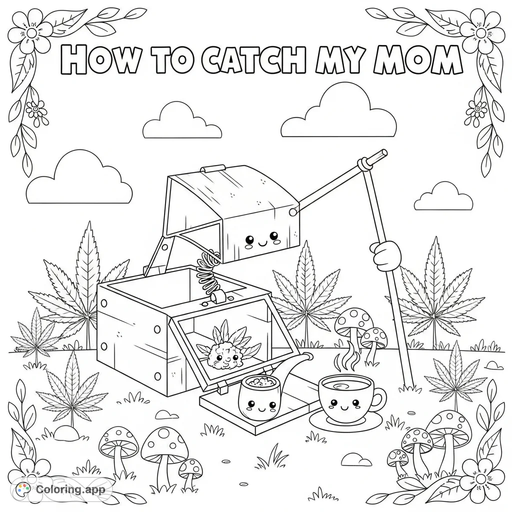 Mom's Humorous Garden Trap - Coloring.app