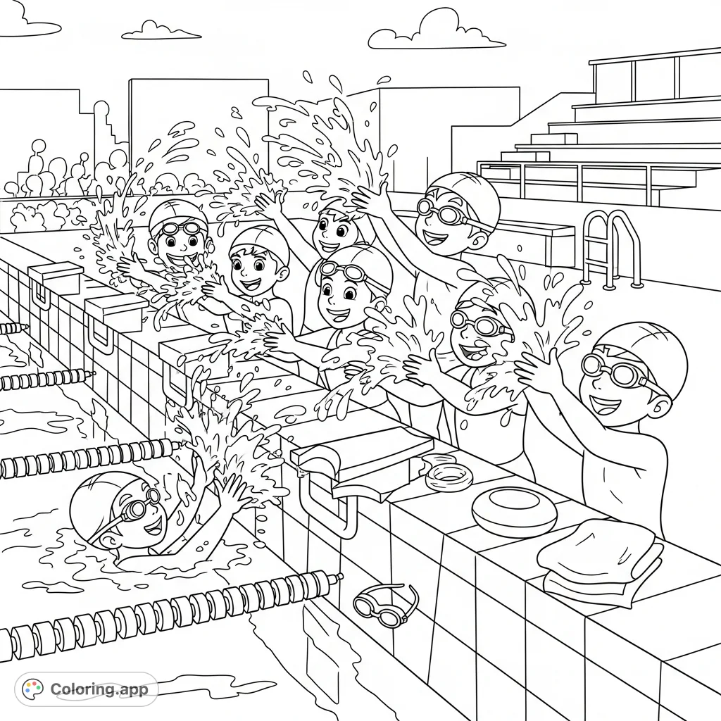 Splash Rivals Coloring Sheet Swim Team Splash Play - Coloring.app
