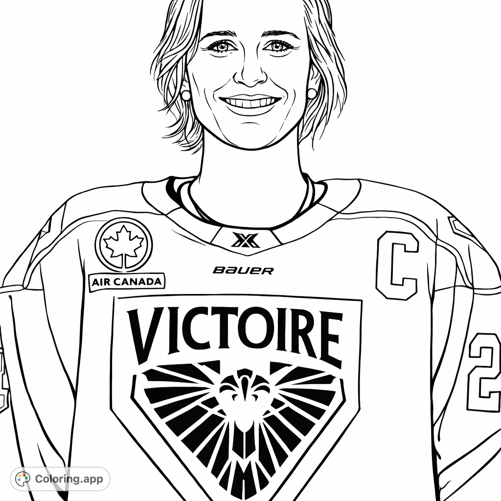 Smiling Hockey Captain - Coloring.app