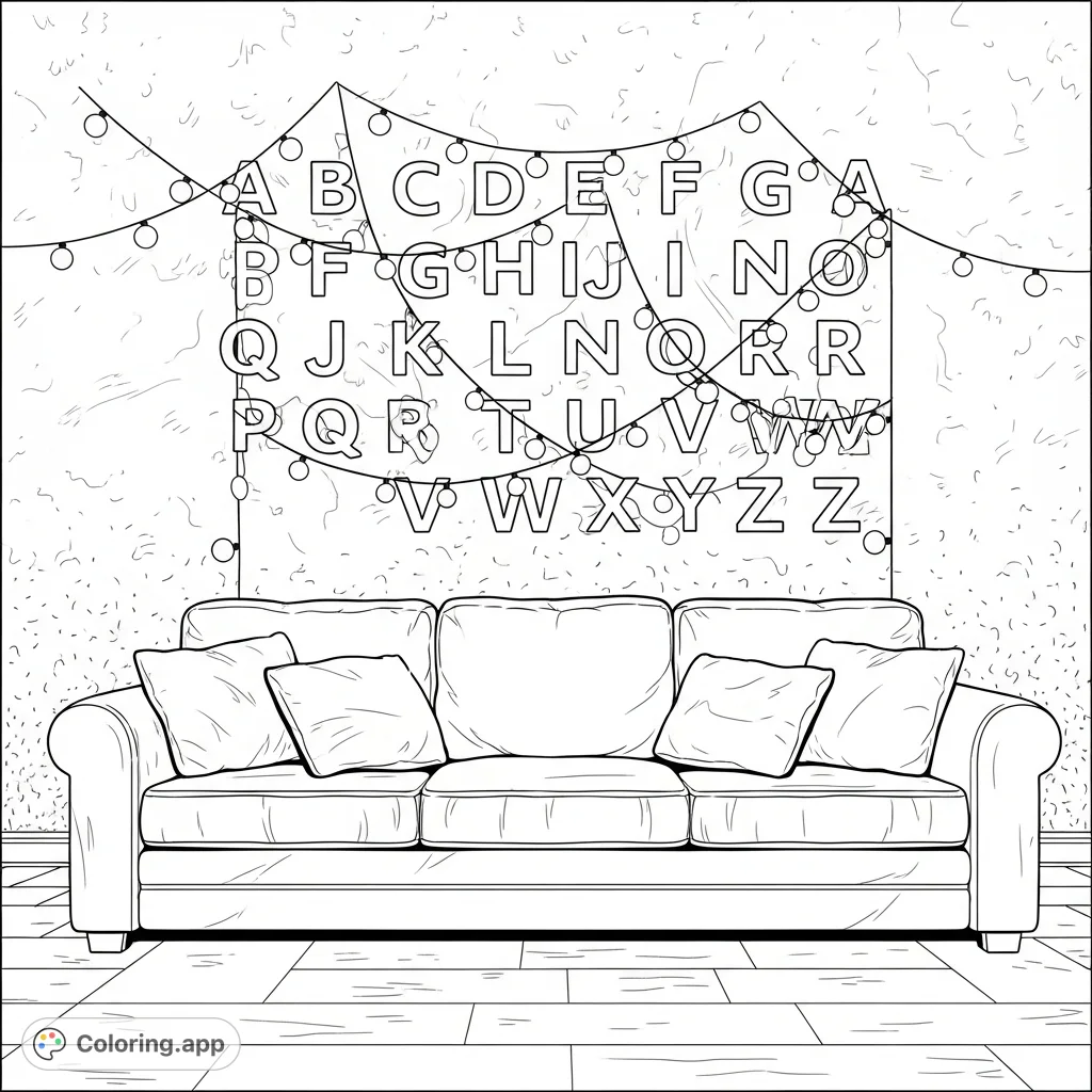 Stranger Things Alphabet Wall Coloring.app