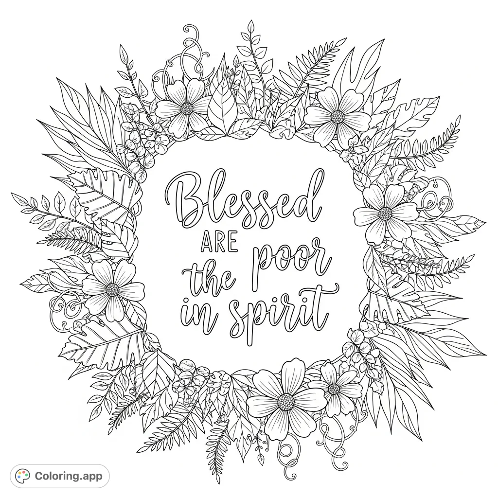 ' A detailed spiritual coloring page for mindful reflection.