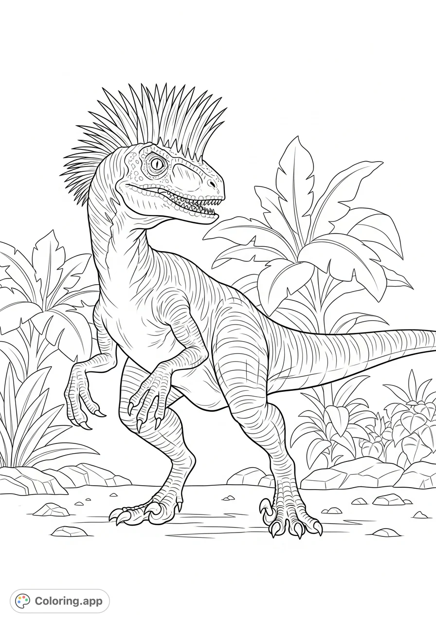 Unleash your creativity with a unique Velociraptor featuring a bold, spiked mohawk. A thrilling prehistoric adventure for all ages!