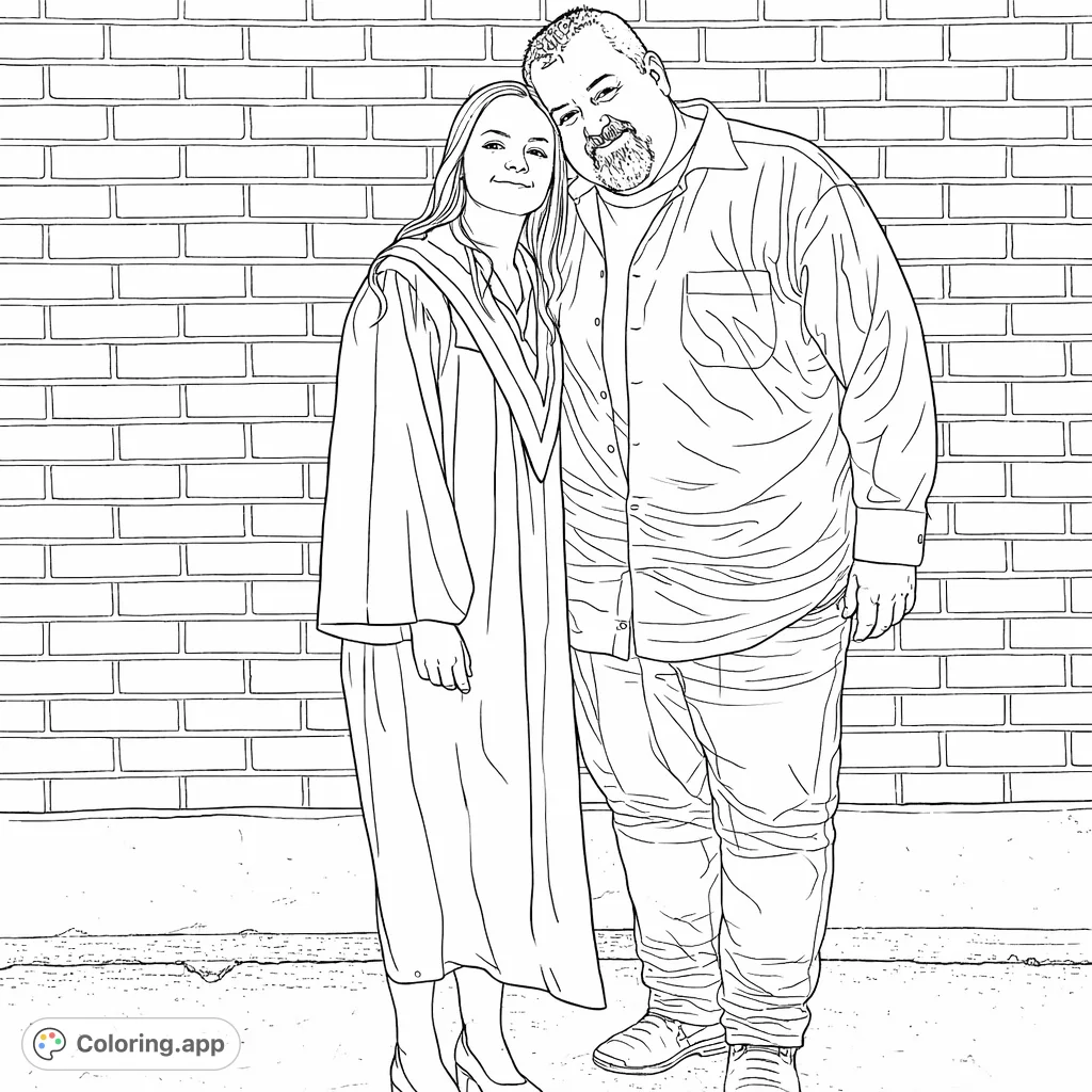 Celebrate a special graduation moment with this heartwarming scene of a graduate and a proud elder. Perfect for adding your unique touch to a memorable achievement.