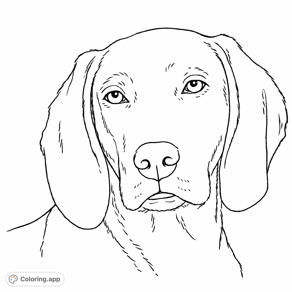 Capture the loyal spirit of a Weimaraner with this simple and charming dog coloring page. Perfect for pet lovers and easy to color!