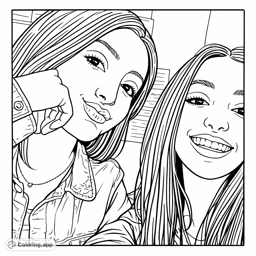 Capture the joyful bond of two friends in this dynamic portrait. Perfect for expressing camaraderie with playful expressions and distinct styles.