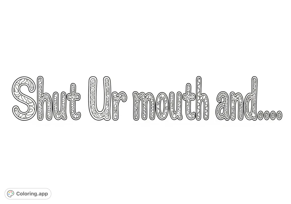 " in skinny bubble letters, each filled with elegant, simple patterns. Express your creative side!